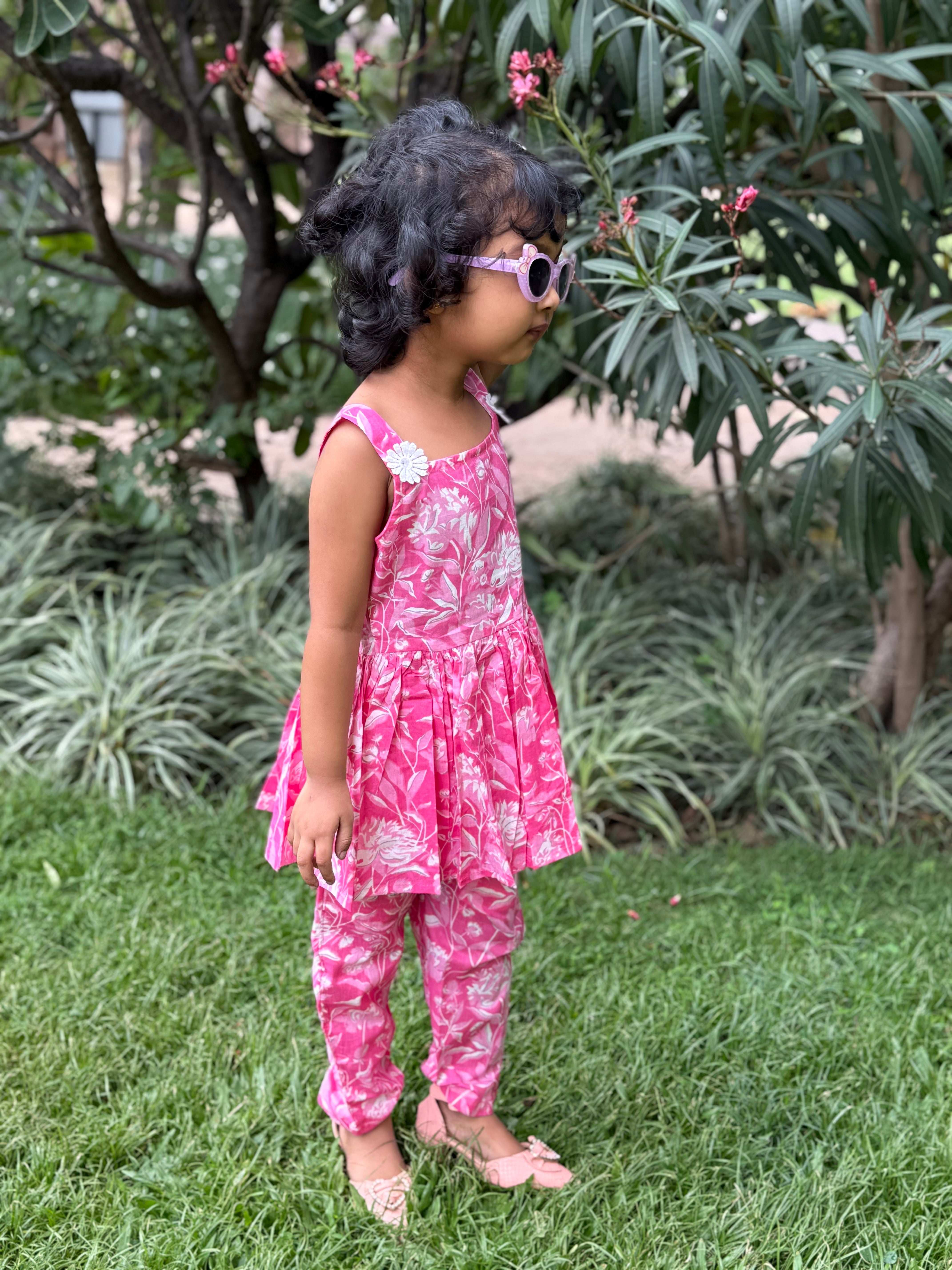 Poppy Floral Set for Girls - Pink