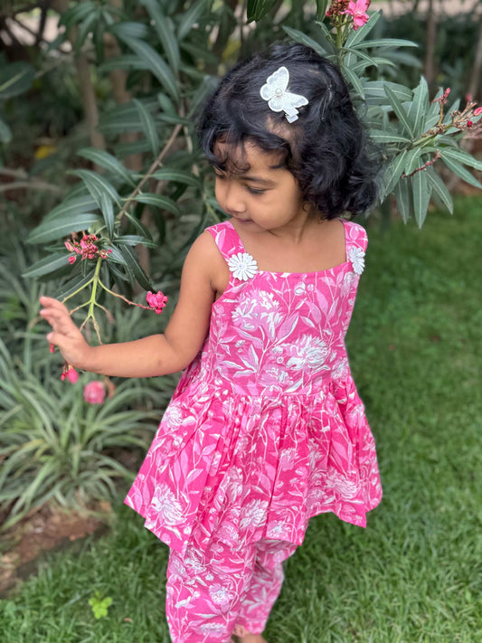 Poppy Floral Set for Girls - Pink