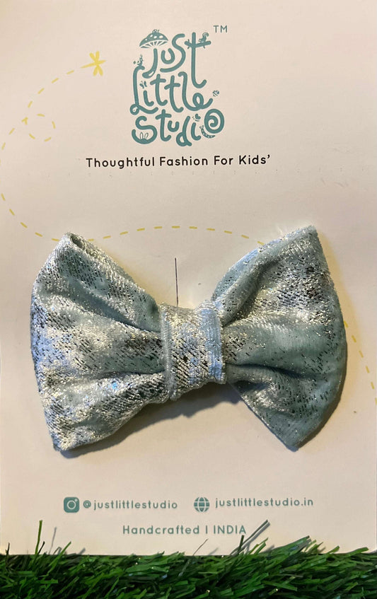 Pastel Blue Handmade Velvet Party Bow Clip Just Little Studio