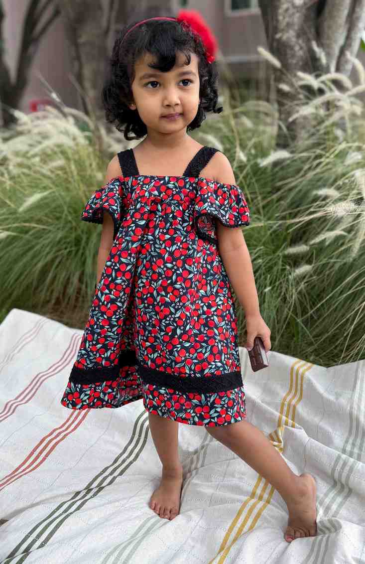 Exotic Cherry Print Dress Just Little Studio