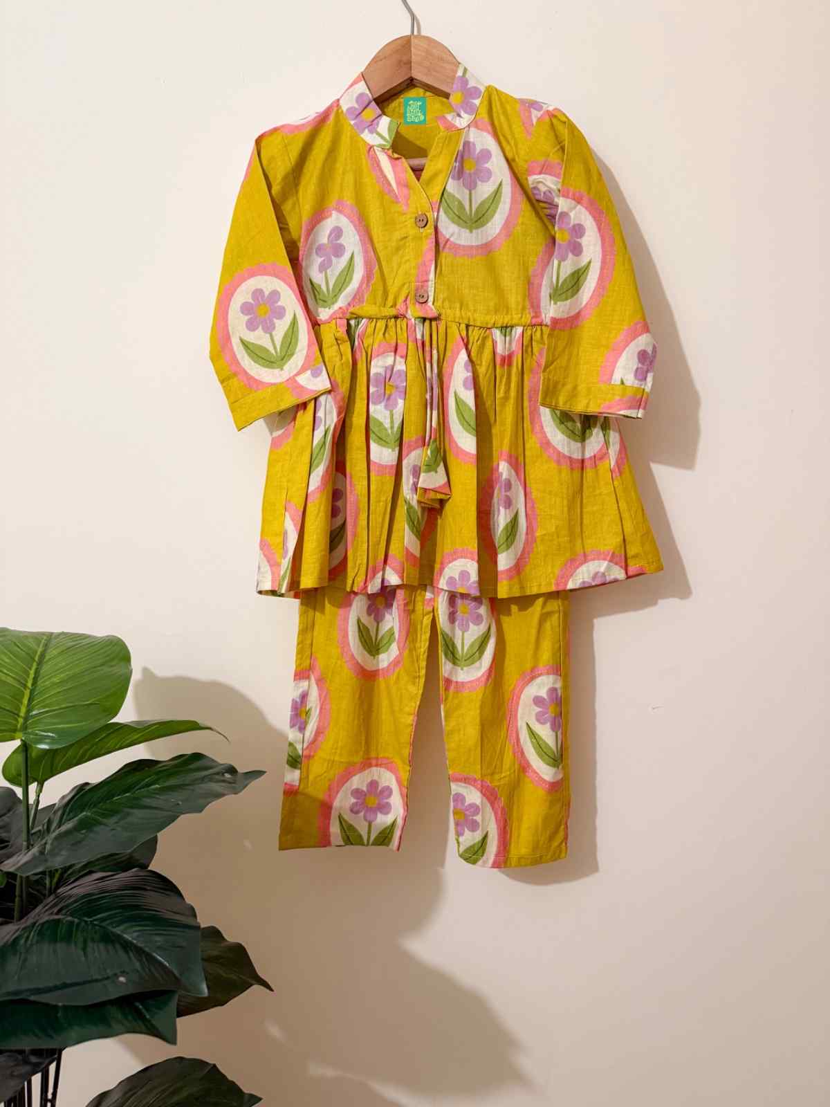 Sunshine Bloom Cotton Girls Set - Yellow - Just Little Studio