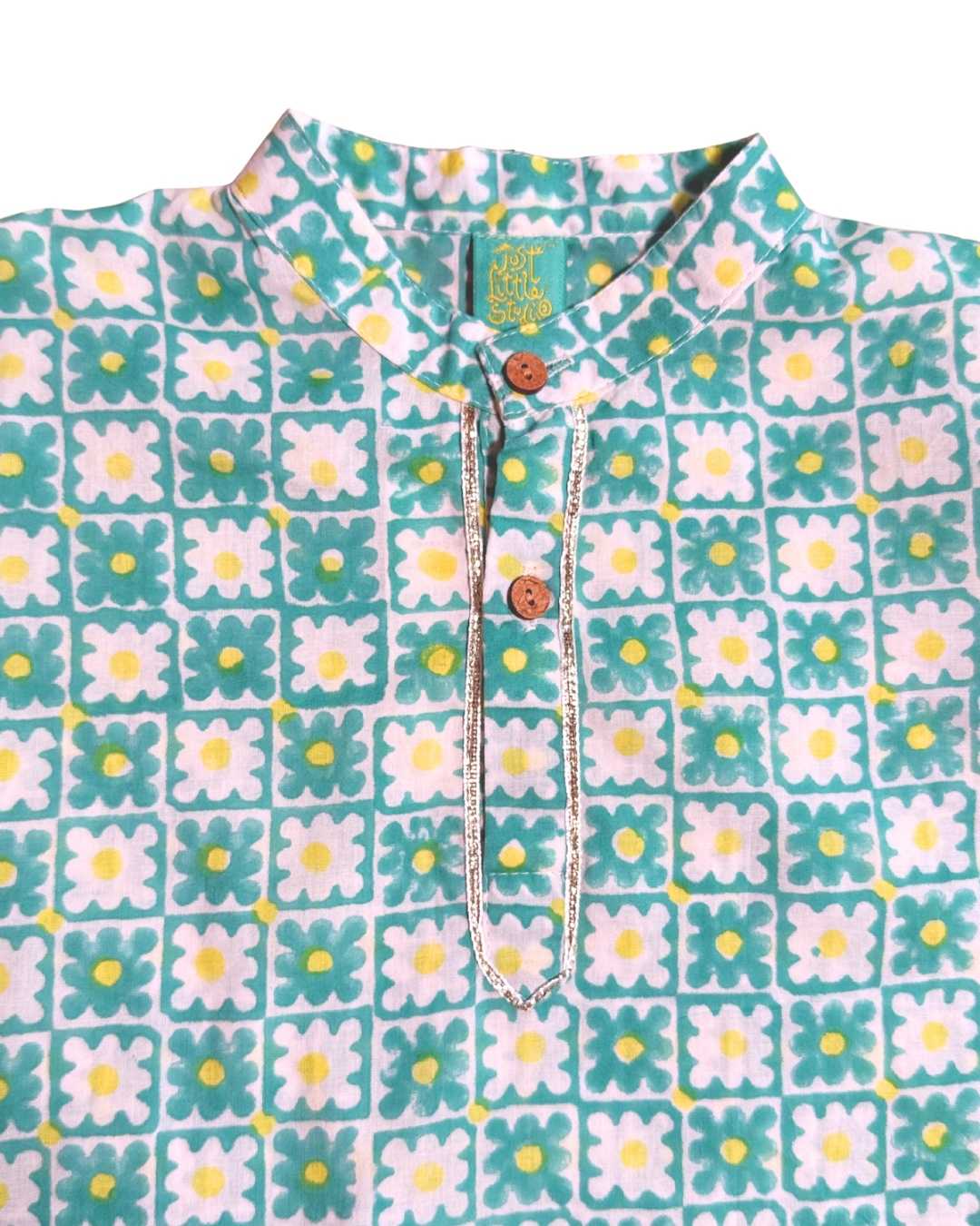 Aster Block Print Kurta Set Just Little Studio