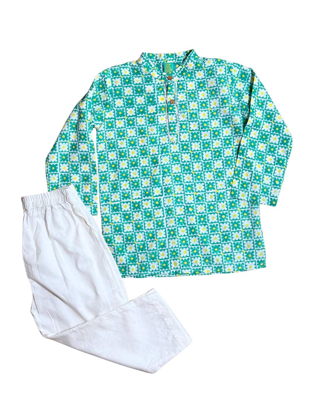 Aster Block Print Kurta Set Just Little Studio