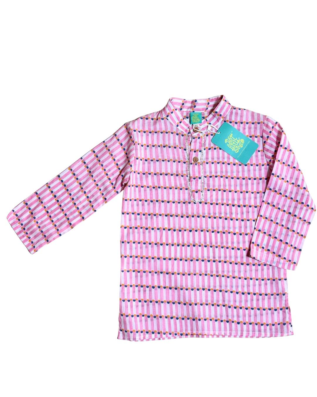 Sakura Block Print Kurta Set Just Little Studio