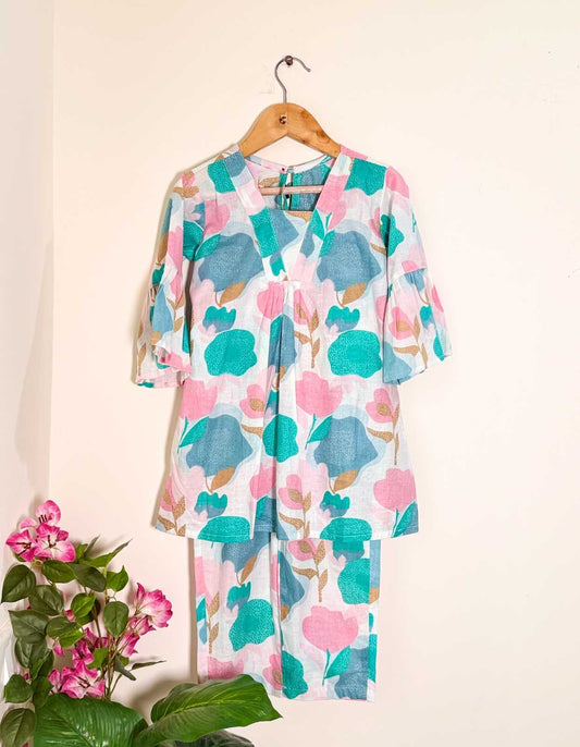 Blossom Girls Kurta Set – Cotton 2-Piece Outfit Just Little Studio