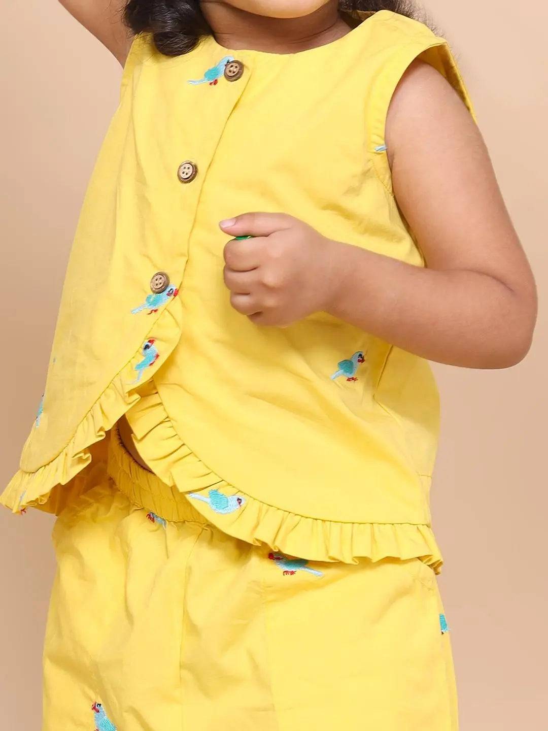Parrot Embroidery Top & Culotte Set Just Little Studio
