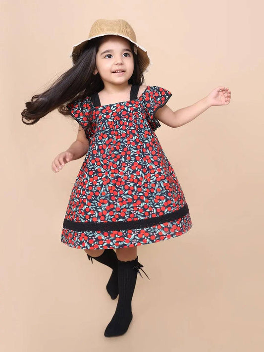 Exotic Cherry Print Dress Just Little Studio