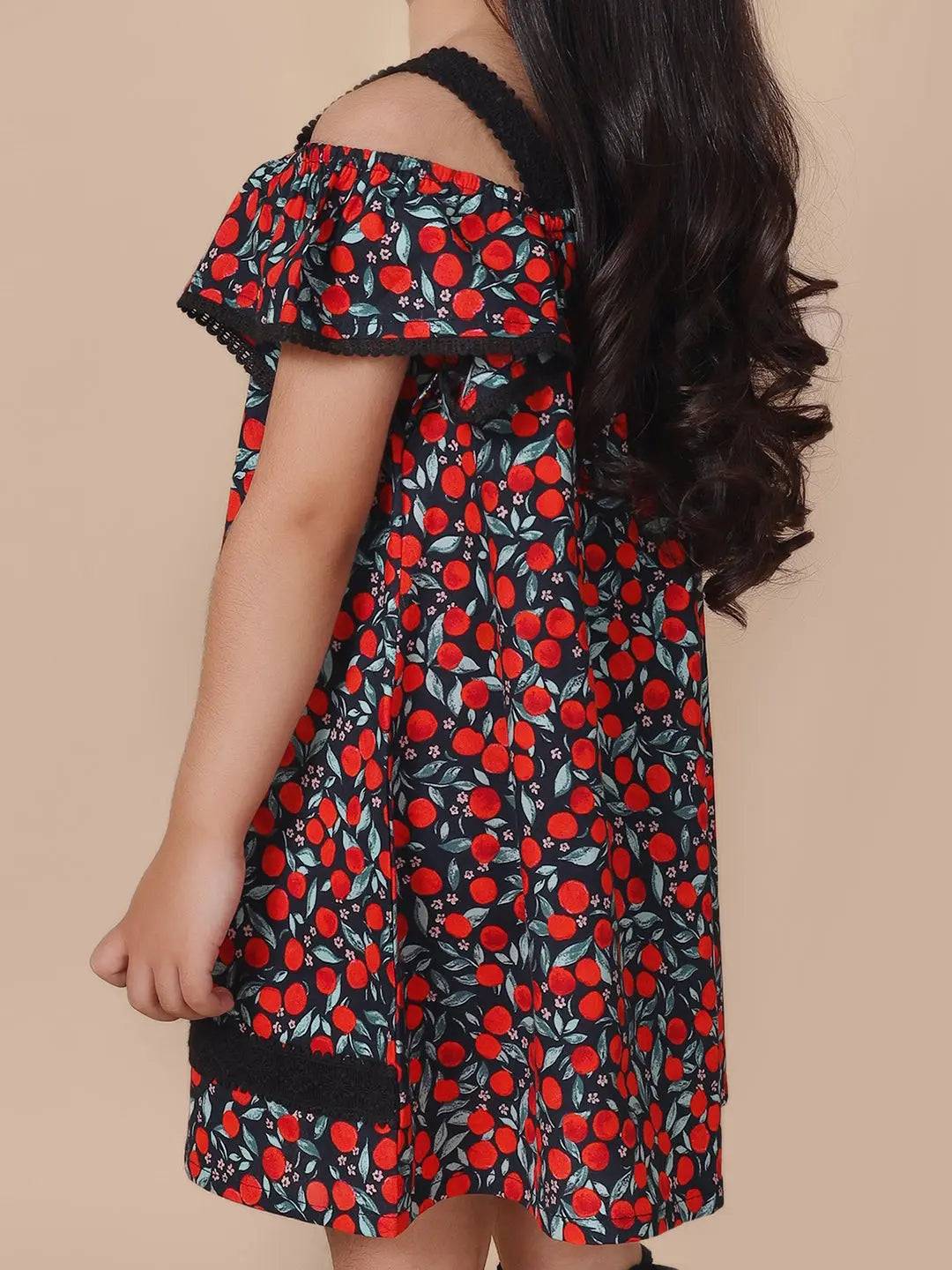 Exotic Cherry Print Dress Just Little Studio
