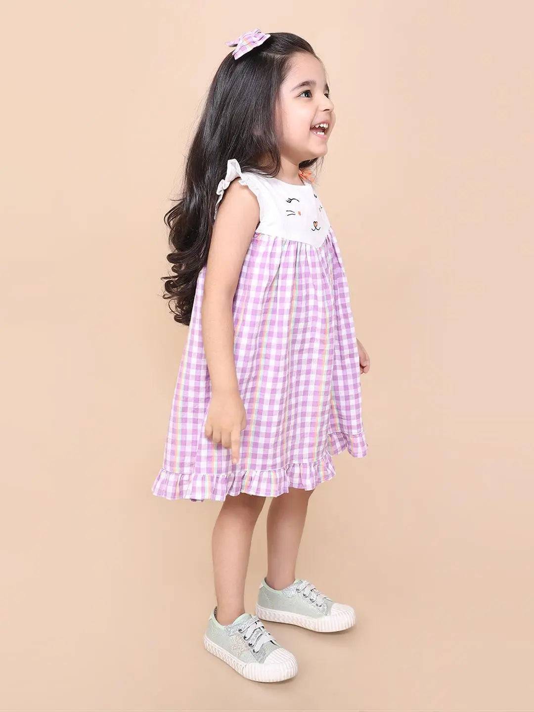 Hand Embroidered Cat Yoke Dress Just Little Studio