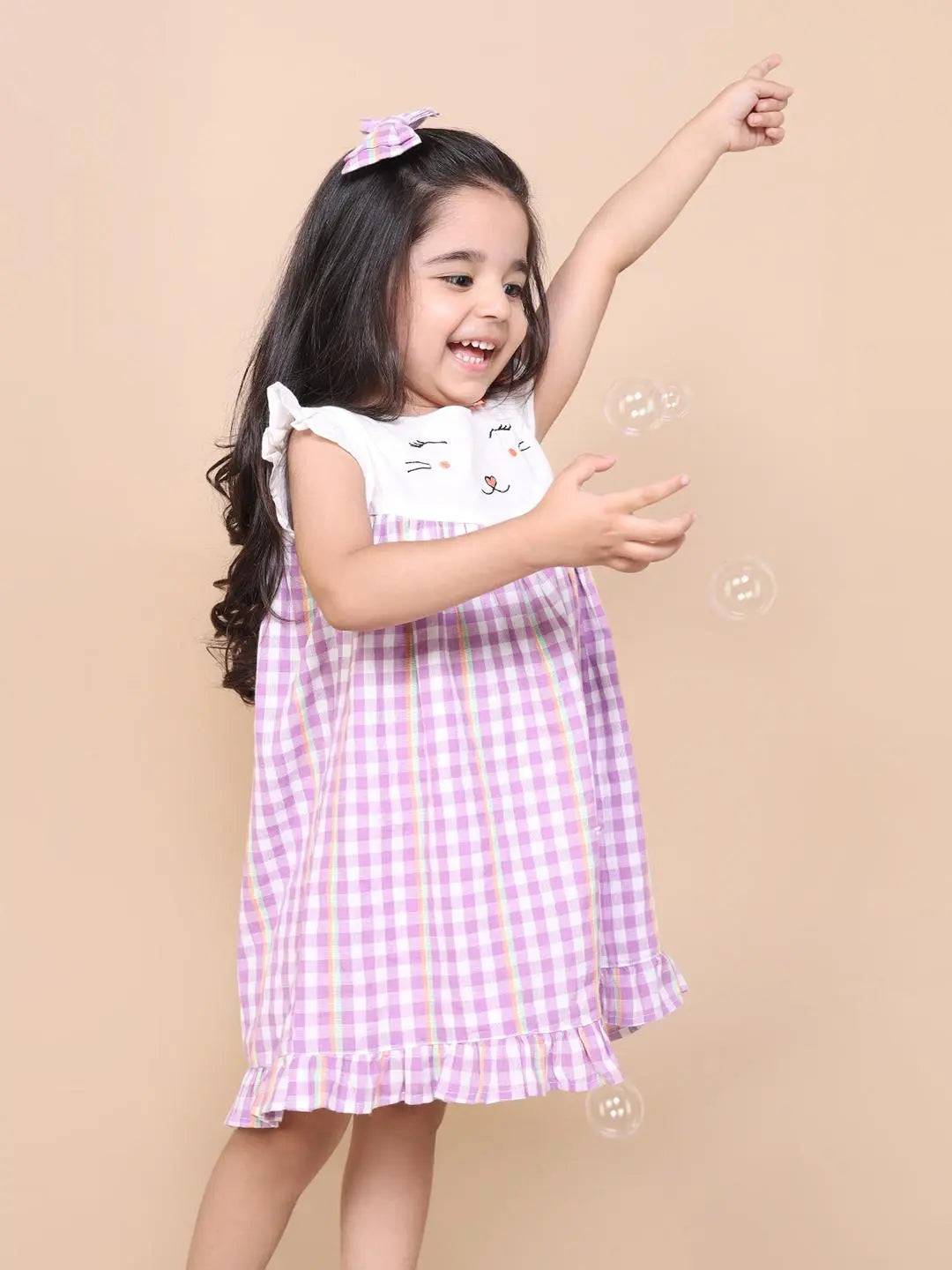 Hand Embroidered Cat Yoke Dress Just Little Studio