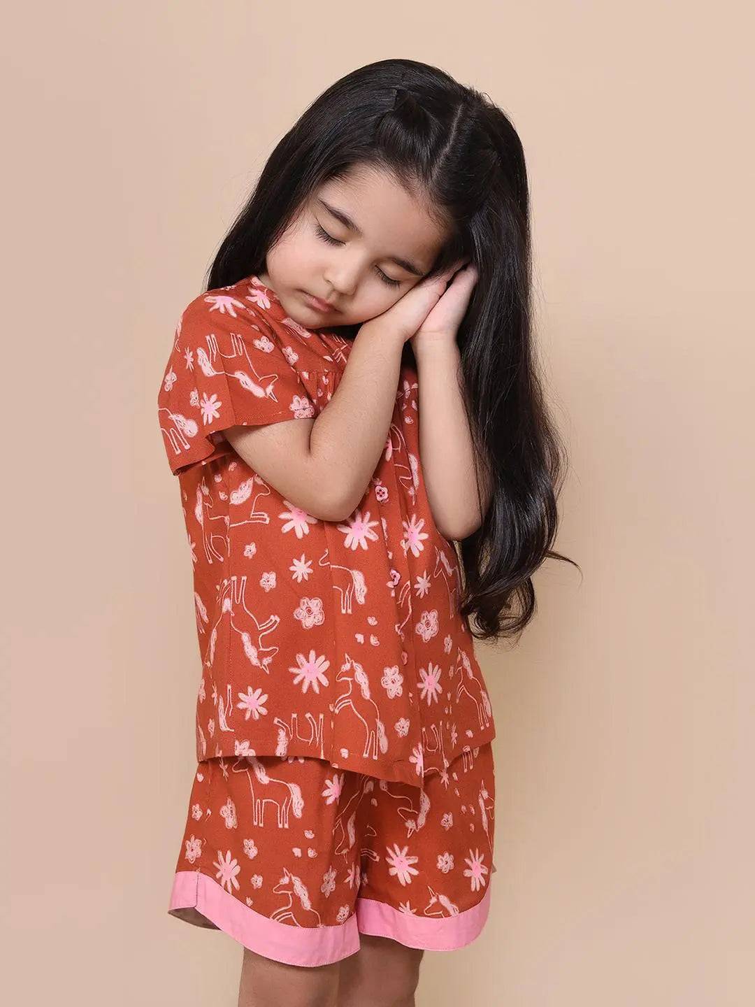 Unicorn Print Lounge/Nightwear Set Just Little Studio