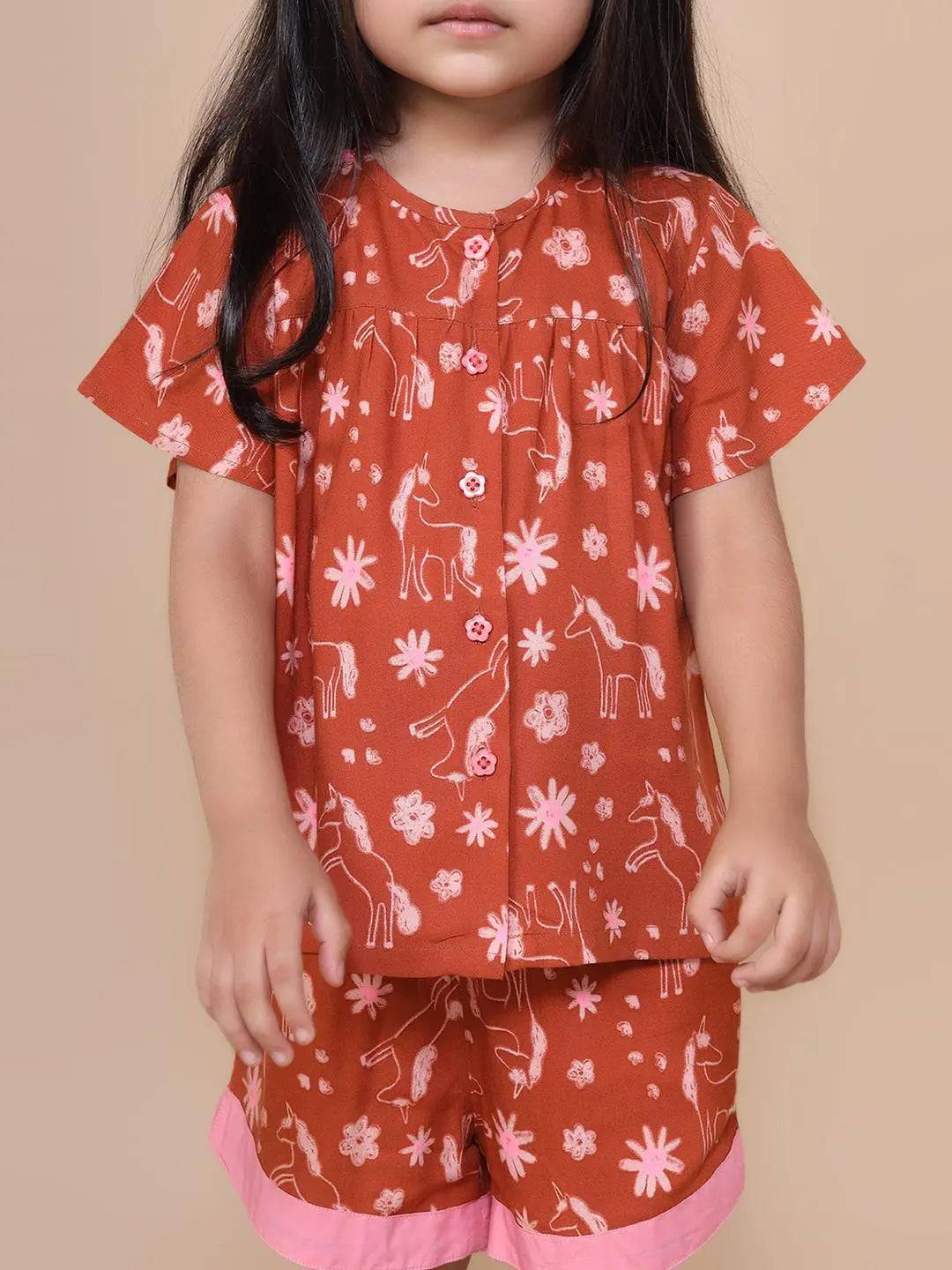 Unicorn Print Lounge/Nightwear Set Just Little Studio