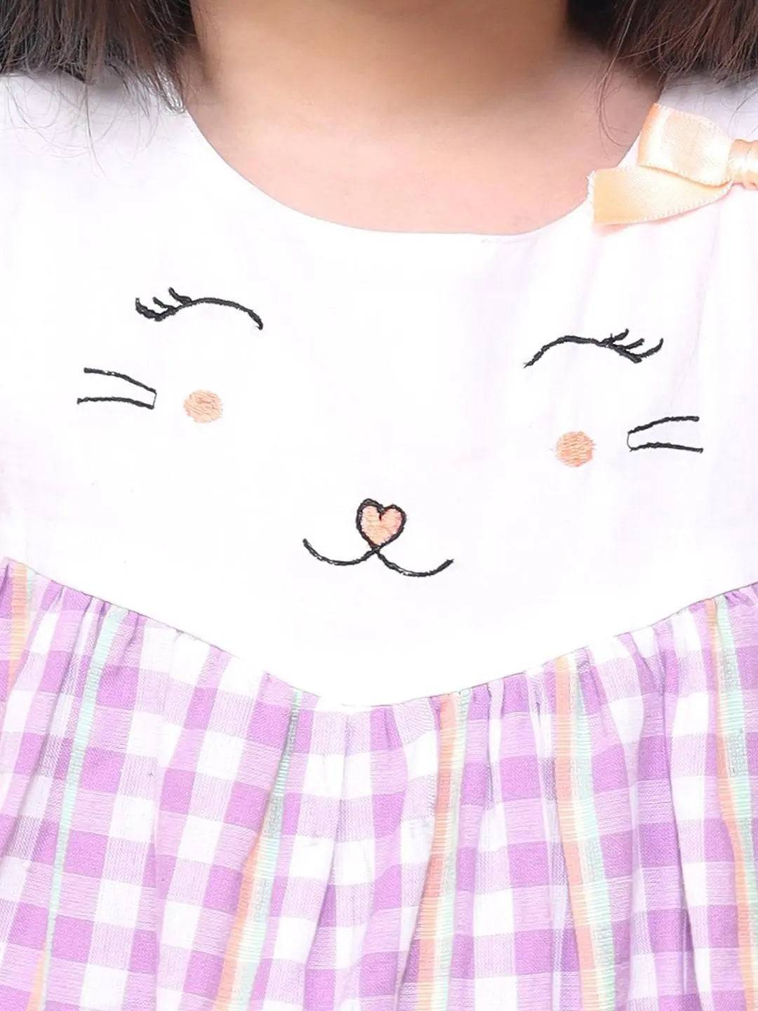 Hand Embroidered Cat Yoke Dress Just Little Studio