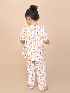Organic Cotton Lion Printed Nightsuit Just Little Studio