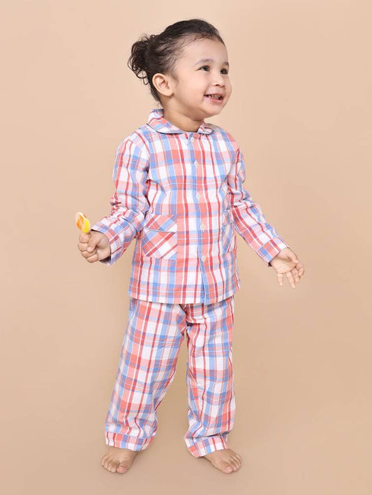 Organic cotton checks  Boys Nightsuit Just Little Studio
