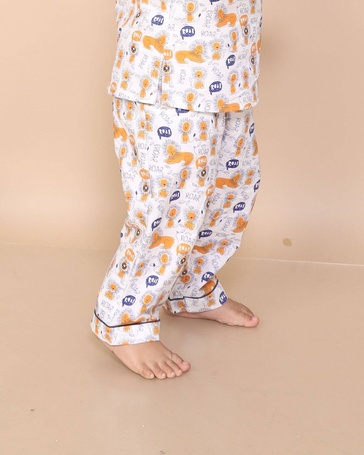 Organic Cotton Lion Printed Nightsuit Just Little Studio