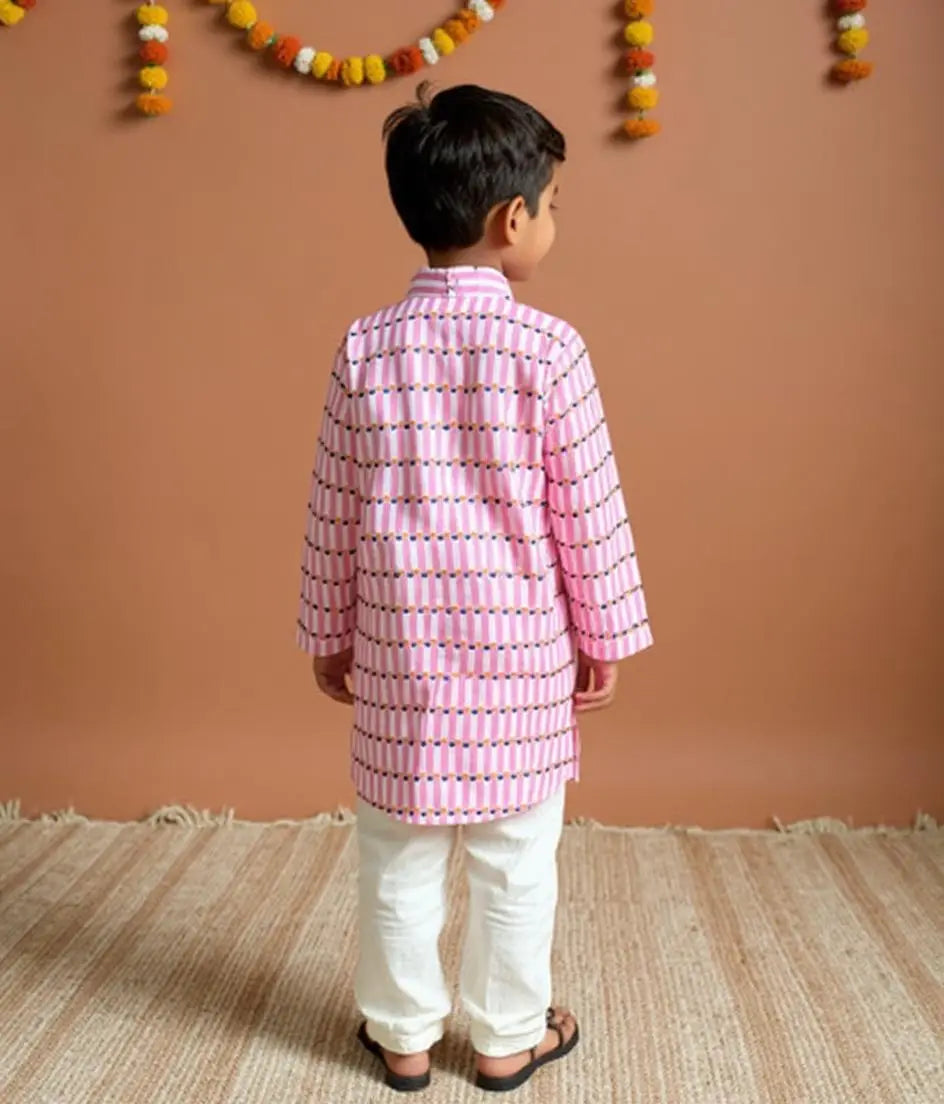 Sakura Block Print Kurta Set - Just Little Studio